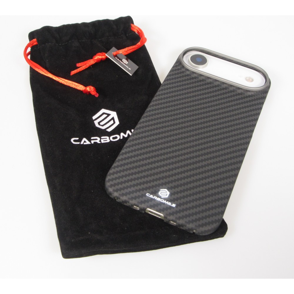 iPhone Air Case Hülle - Carbomile Schutzcase aus echtem Aramid Carbonfaser - Schwarz