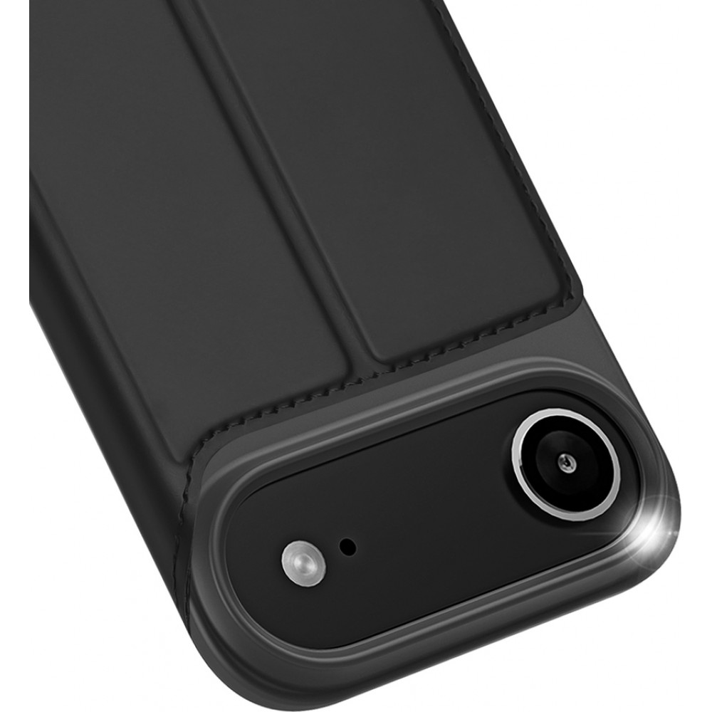 iPhone Air Case Hülle - Dux Ducis Skin Pro - Flexibles PU und TPU Kunstleder mit Kartenfach und Klappe - Schwarz