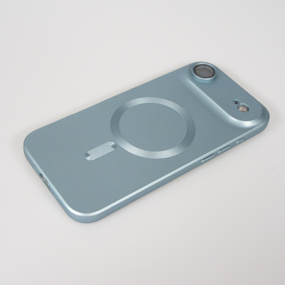 Coque iPhone Air - Gel souple avec vitre de protection caméra MagSafe - Bleu