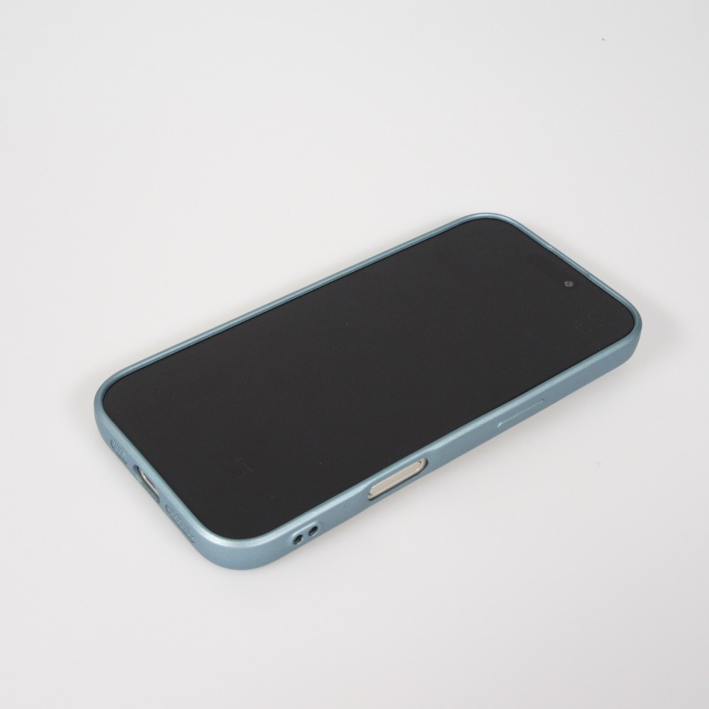 Coque iPhone Air - Gel souple avec vitre de protection caméra MagSafe - Bleu