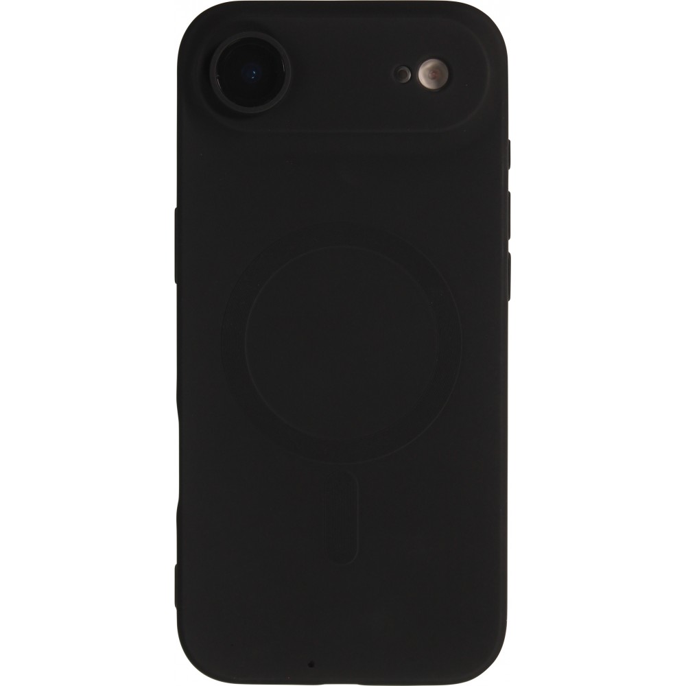 iPhone Air Case Hülle - Gummi weich mit Kameraschutzglas MagSafe - Schwarz