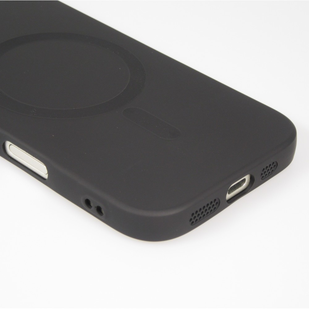 iPhone Air Case Hülle - Gummi weich mit Kameraschutzglas MagSafe - Schwarz