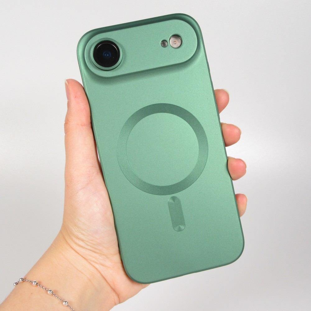 iPhone Air Case Hülle - Gummi weich mit Kameraschutzglas MagSafe - Grün