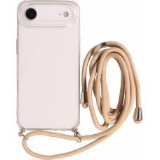 Hülle iPhone Air - Gummi transparent mit Seil beige