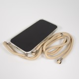 Hülle iPhone Air - Gummi transparent mit Seil beige
