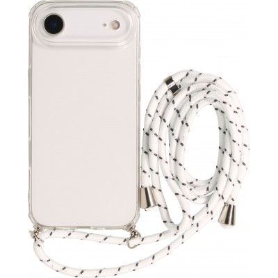 Hülle iPhone Air - Gummi transparent mit Seil - Weiss gefleckt
