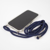 Hülle iPhone Air - Gummi transparent mit Seil blau