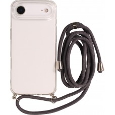Hülle iPhone Air - Gummi transparent mit Seil - Grau