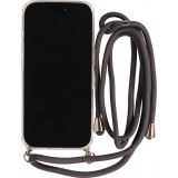 Hülle iPhone Air - Gummi transparent mit Seil - Grau