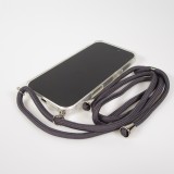 Hülle iPhone Air - Gummi transparent mit Seil - Grau