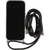 Hülle iPhone Air - Gummi transparent mit Seil - Schwarz
