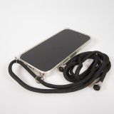 Hülle iPhone Air - Gummi transparent mit Seil - Schwarz