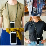 Hülle iPhone Air - Gummi transparent mit Seil - Schwarz