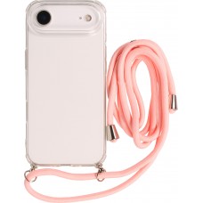 Hülle iPhone Air - Gummi transparent mit Seil - Rosa