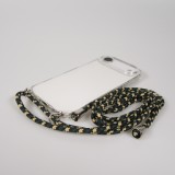 Coque iPhone Air - Gel transparent bumper avec lacet - Vert / or