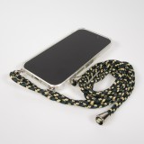 Coque iPhone Air - Gel transparent bumper avec lacet - Vert / or