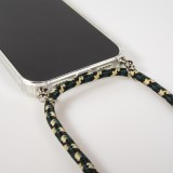 Coque iPhone Air - Gel transparent bumper avec lacet - Vert / or