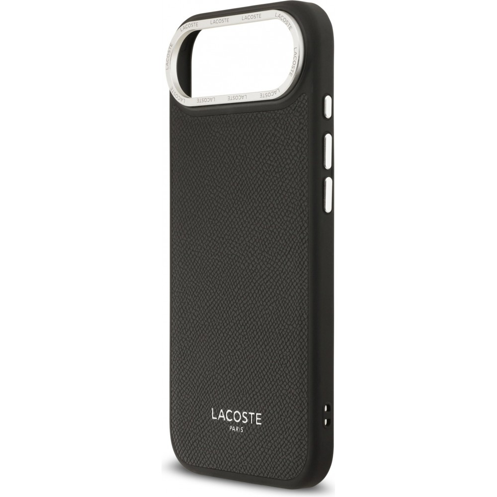 iPhone Air Case Hülle - Lacoste PU Leder Champs Elysees MagSafe elegante und langlebige Schutzhülle - Schwarz