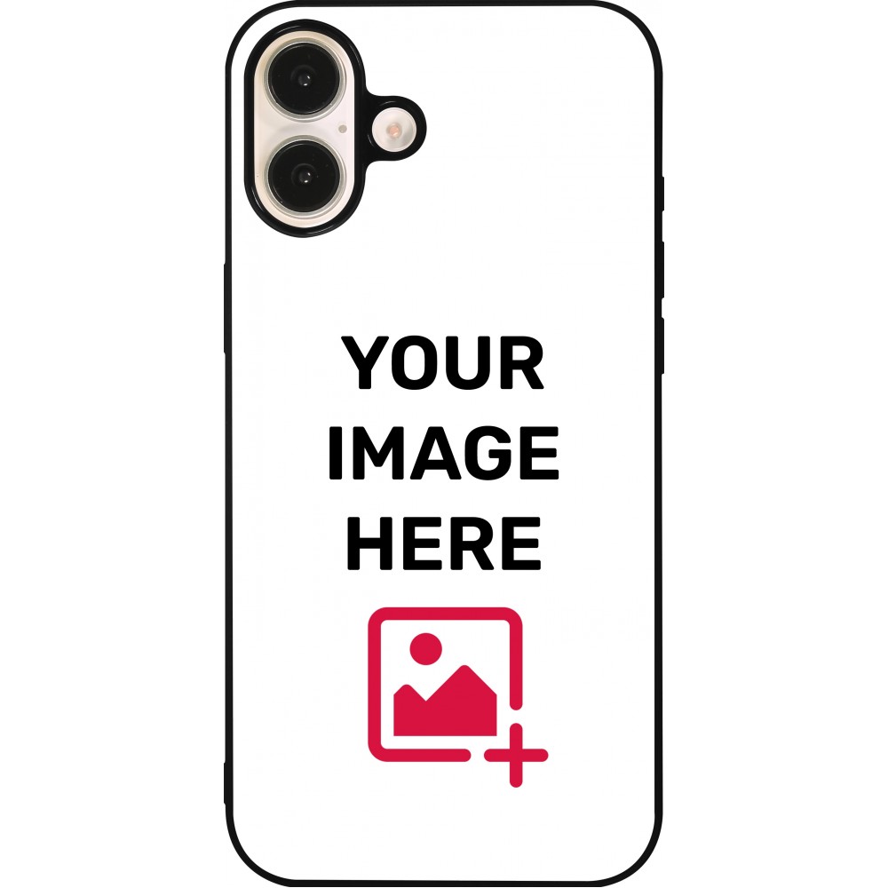 Personalisierte Hülle mit schwarzen Silikonrändern - iPhone 16 Plus