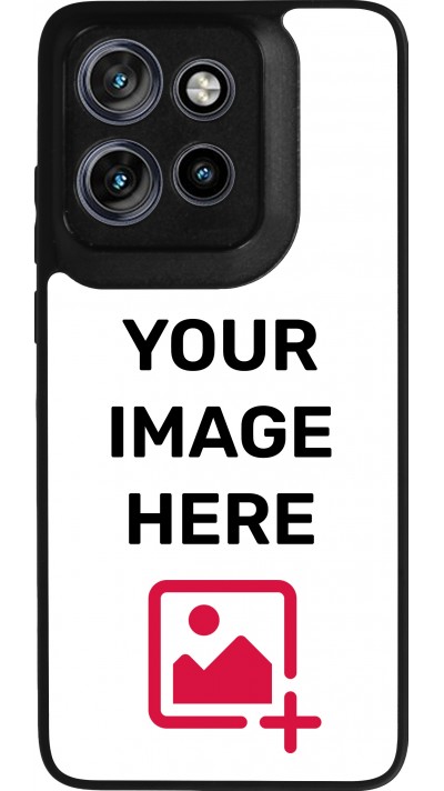 Coque personnalisée en silicone rigide noir - Motorola Moto S50