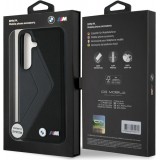 Galaxy S25 Case Hülle - BMW Oversized Lederhülle mit MagSafe-kompatiblen Streifen - Schwarz