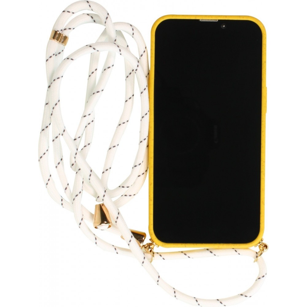 Samsung Galaxy S25 Edge Case Hülle - Bio Eco-Friendly Vegan mit Handykette Necklace - Gelb