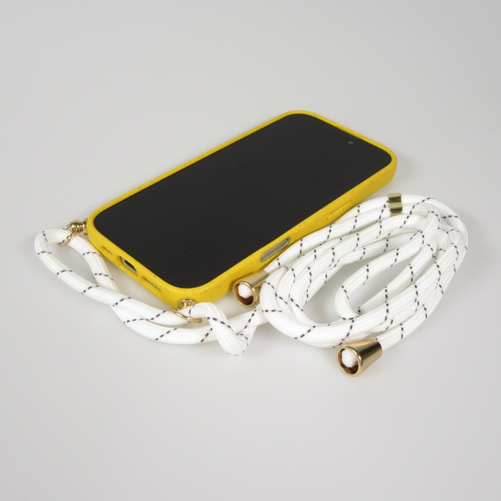 Samsung Galaxy S25 Edge Case Hülle - Bio Eco-Friendly Vegan mit Handykette Necklace - Gelb