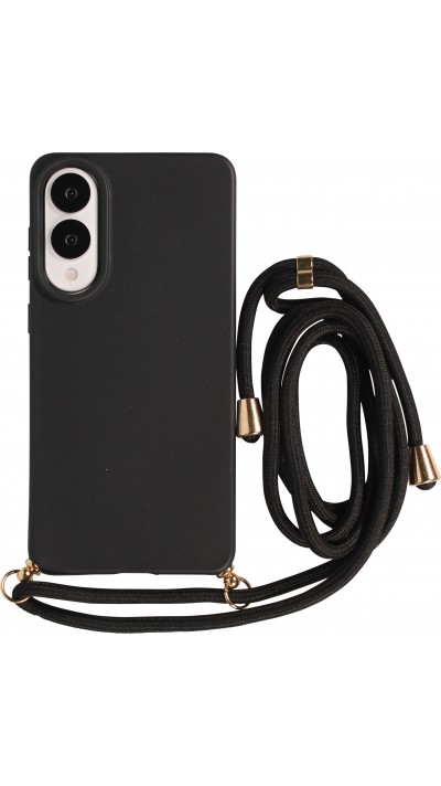 Coque Samsung Galaxy S25 Edge - Bio Eco-Friendly nature avec cordon collier - Noir