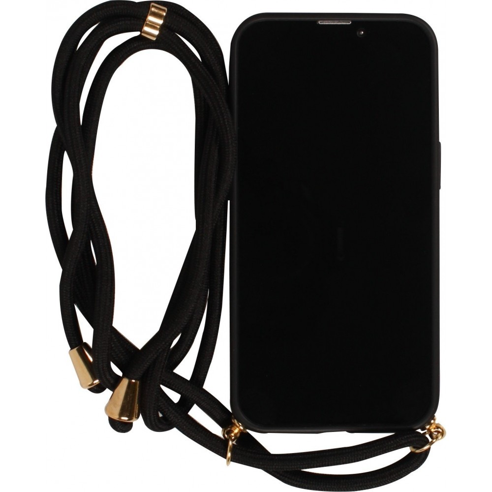 Samsung Galaxy S25 Edge Case Hülle - Bio Eco-Friendly Vegan mit Handykette Necklace - Schwarz