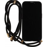 Samsung Galaxy S25 Edge Case Hülle - Bio Eco-Friendly Vegan mit Handykette Necklace - Schwarz