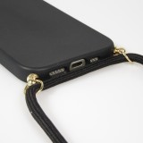 Samsung Galaxy S25 Edge Case Hülle - Bio Eco-Friendly Vegan mit Handykette Necklace - Schwarz