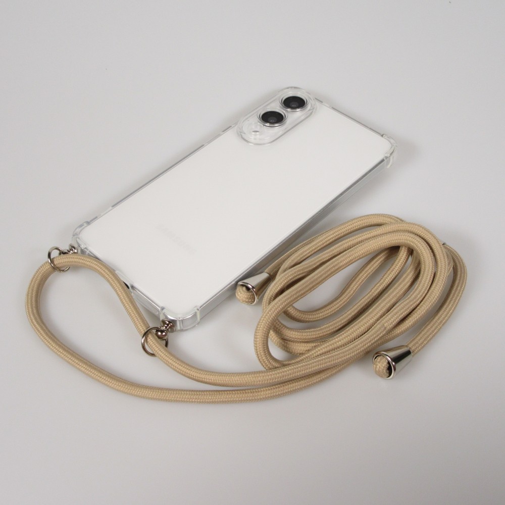 Hülle Samsung Galaxy S25 Edge - Gummi transparent mit Seil beige