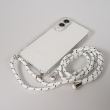 Hülle Samsung Galaxy S25 Edge - Gummi transparent mit Seil - Weiss gefleckt