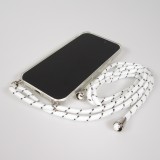 Hülle Samsung Galaxy S25 Edge - Gummi transparent mit Seil - Weiss gefleckt