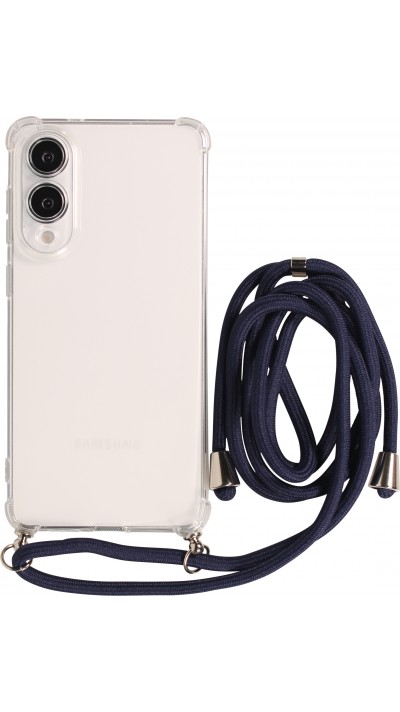 Hülle Samsung Galaxy S25 Edge - Gummi transparent mit Seil blau