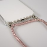 Hülle Samsung Galaxy S25 Edge - Gummi transparent mit Seil Gold - Rosa