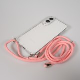 Hülle Samsung Galaxy S25 Edge - Gummi transparent mit Seil - Rosa