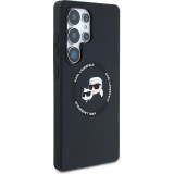 Galaxy S25 Ultra Case Hülle - Karl Lagerfeld Silikonhülle mit Karl und Choupette Design, MagSafe-kompatibel - Schwarz