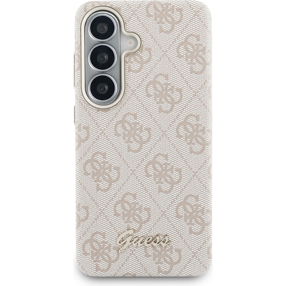 Coque Samsung Galaxy S26 - Guess 4G Script MagSafe Magnetic protection élégante - Rose