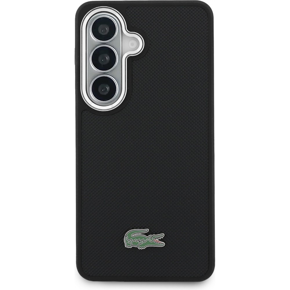 Galaxy S26 Case H&uuml;lle - Lacoste Petit Pique MagSafe Metall-Logo elegante und langlebige Schutzh&uuml;lle - Schwarz