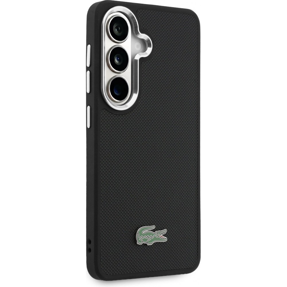 Galaxy S26 Case H&uuml;lle - Lacoste Petit Pique MagSafe Metall-Logo elegante und langlebige Schutzh&uuml;lle - Schwarz