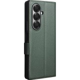 Galaxy Z Fold7 Case Hülle - Flip Qialino Full Grain Wallet Echtleder matt mit Magnetverschluss - Grün