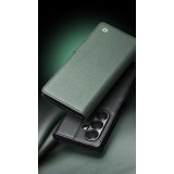 Galaxy Z Fold7 Case Hülle - Flip Qialino Full Grain Wallet Echtleder matt mit Magnetverschluss - Grün