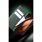 Galaxy Z Fold7 Case Hülle - Flip Qialino Full Grain Wallet Echtleder matt mit Magnetverschluss - Grün