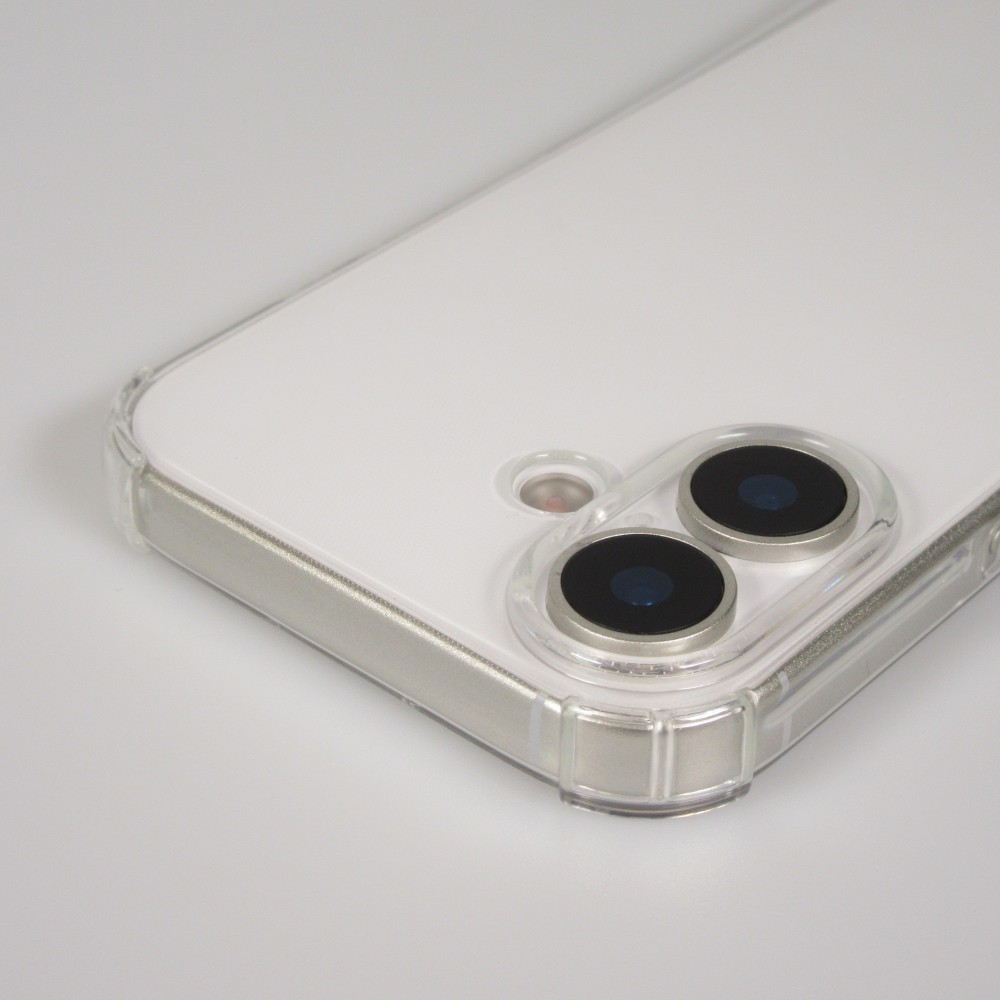 Hülle iPhone 17 - Gummi transparent mit Seil - Weiss / Schwarz