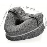 Ergonomisches Beinkissen mit Memory-Schaum und Knieschlafkissen f&uuml;r Seitenschl&auml;fer waschbarer Bezug - Weiss