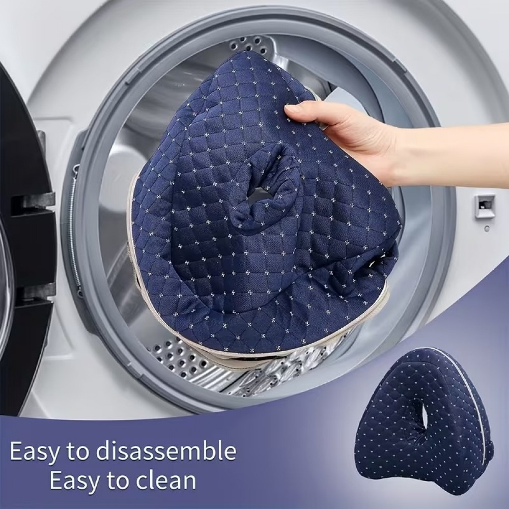 Ergonomisches Beinkissen mit Memory-Schaum und Knieschlafkissen f&uuml;r Seitenschl&auml;fer waschbarer Bezug - Weiss