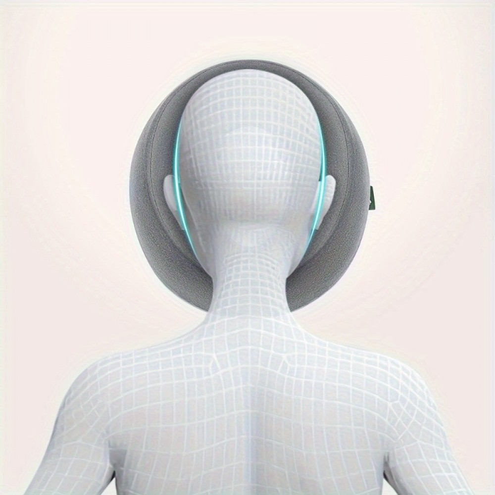 U-förmiges Gesichts-Massagekissen für Kopf- und Nackenentspannung - Grau