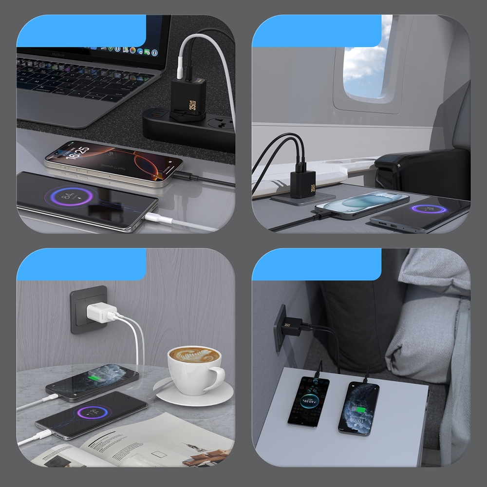 Dudao A27 Max 35W GaN ultraschnelles PD+QC-Wandladegerät - Schwarz