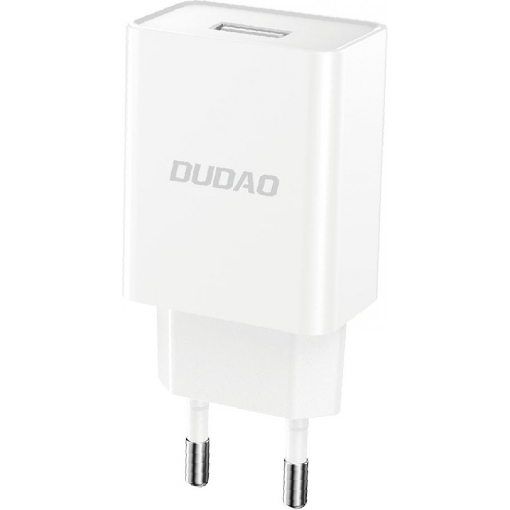 Dudao A4EUL chargeur mural USB-A 2.1A avec c&acirc;ble Lightning pour iPhone et appareils compatibles - Blanc